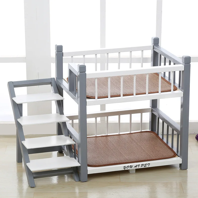 Double Layer Wooden Pet Bed 4