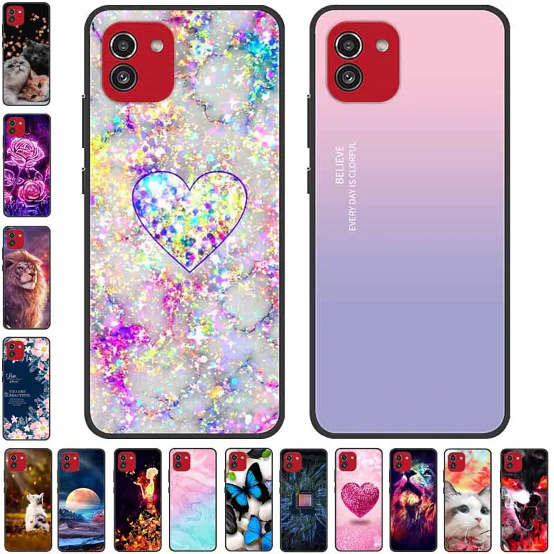 For Samsung A03 Case A035F Shockproof Soft Silicone TPU Phone Cover For Samsung Galaxy A03 Case 6.5 inch A 03 Capa Coque Cool mobile pouch