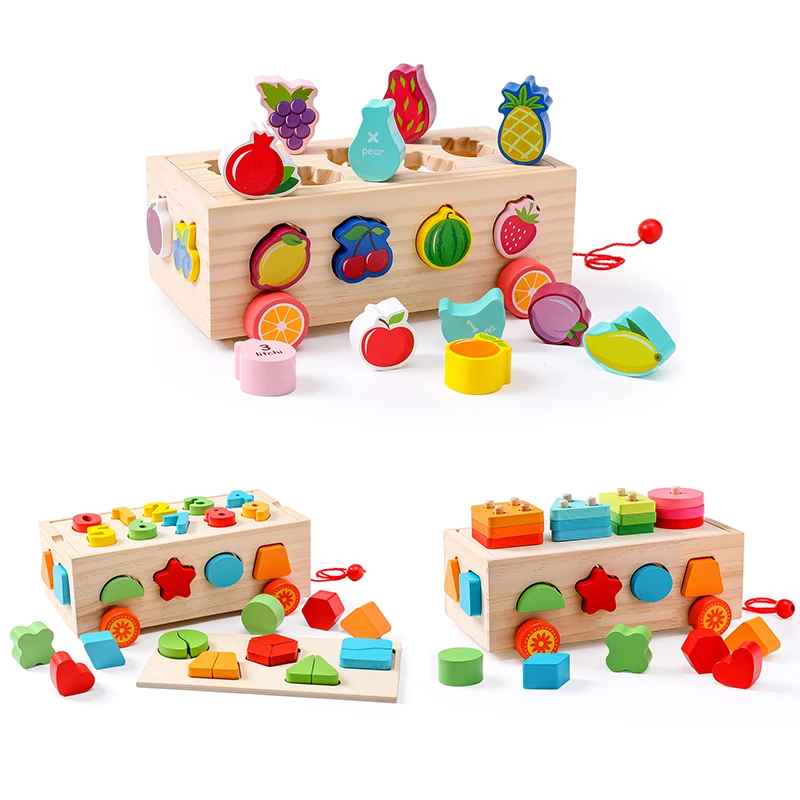 Montessori Wooden Toys Color Shape Matching Kids Puzzle Toys Children Educational Early Education Toys Gift For Childrens