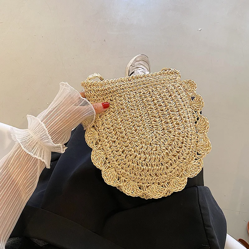 Summer Straw Bags For Women Handmade Beach Bags 2024 Raffia Rattan Woven Handbags Vacation Shoulder Crossbody Bags Clutch