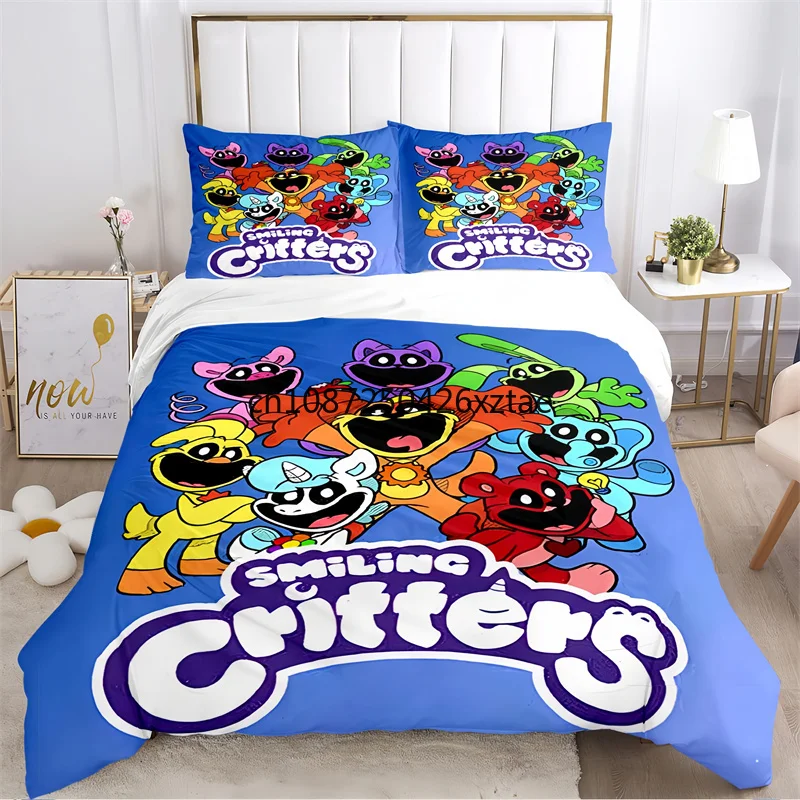 

Anime S-smiling Critters Poster Children Duvet Cover Sets Printed Bedding Set Double Queen King Size 2/3pcs,Bettbezug