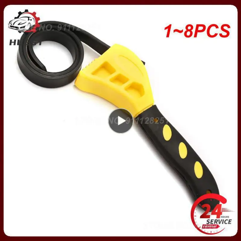 

1~8PCS Belt Wrench Oil Filter Puller Strap Spanner Chain Wrench Strap Opener Adjustable Strap Opener Cartridge Disassembly Tool