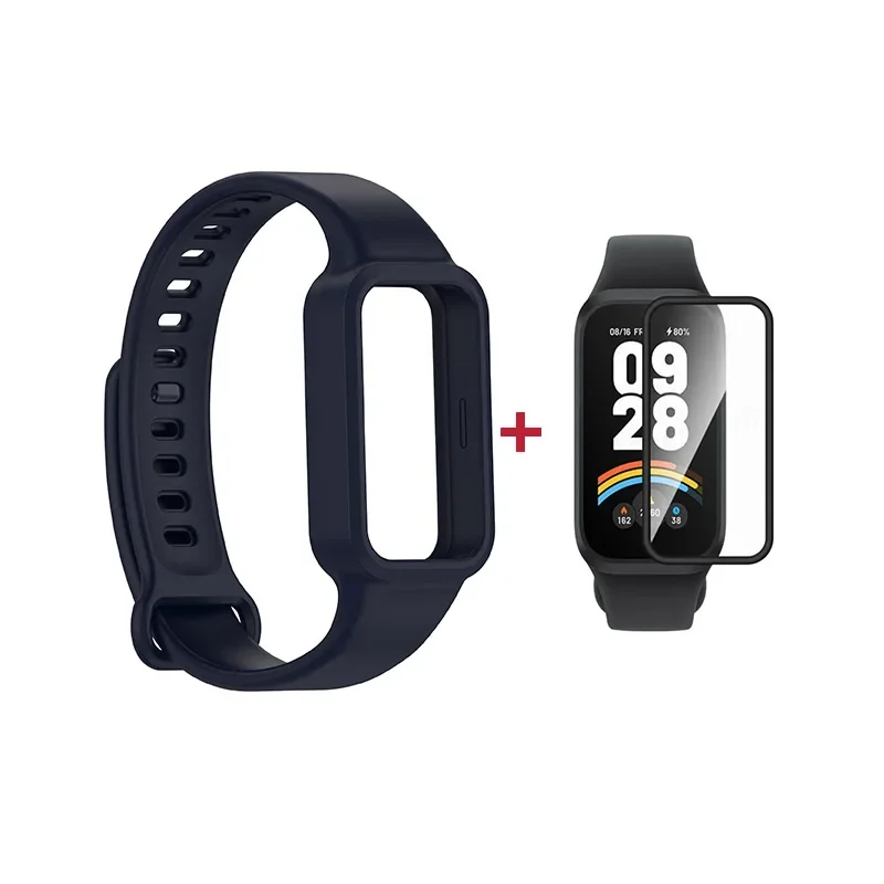 Dual-Pack: Silicone Strap + Full-Cover Screen Protector