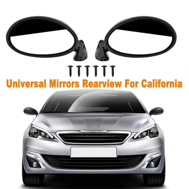 

For F-1 California Mirrors Rearview Universal Pair Car Side Mirror Rear View Lens Retro White Blue Mirror For Honda Civic Accord