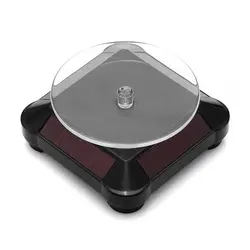 Solar-Powered 360° Rotating Jewelry Display Stand (Black)