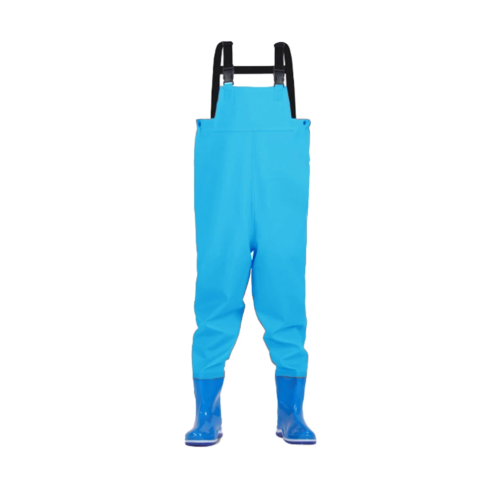 Children Fishing Chest Waders Outdoor Activity Girl Boy PVC Rain Pant Waterproof Bootfoot Quick-dry Hunting Fishing Suits