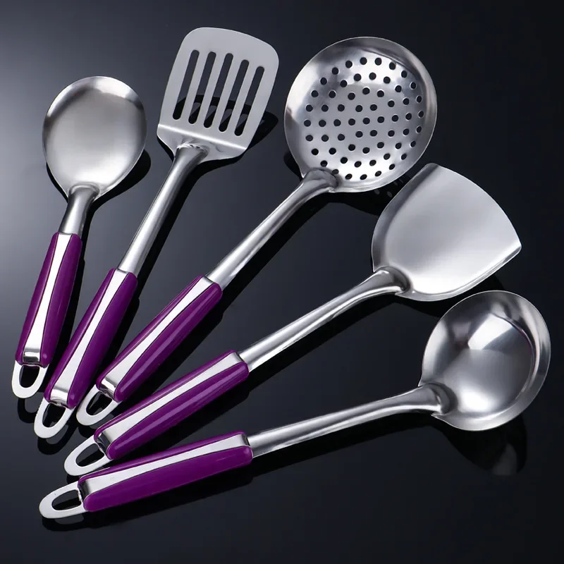 Stainless Steel Kitchen Tools Suite Home Furniture Wok Cooking Pot Shovel Soup Spoon Leaking Spoon Rice Eight-Piece Set