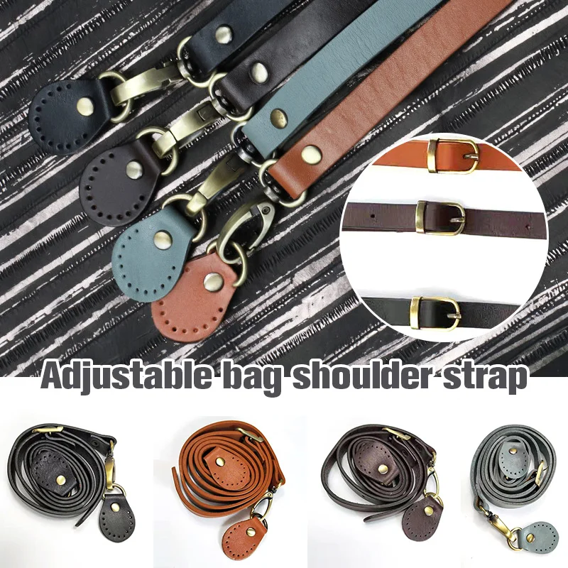 Women 120cm Genuine Leather Adjustable Bag Straps Replacement DIY  Handbag Strap Belts Buckle Shoulder Bag Accessories