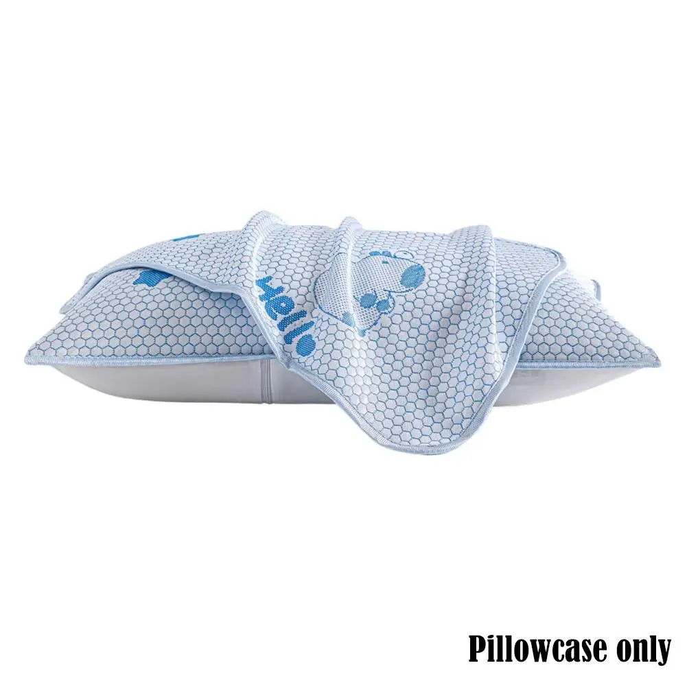 Summer Ice Silk Cooling Pillowcase with Cute Pattern - Breathable & Washable Cool-Touch Bedding
