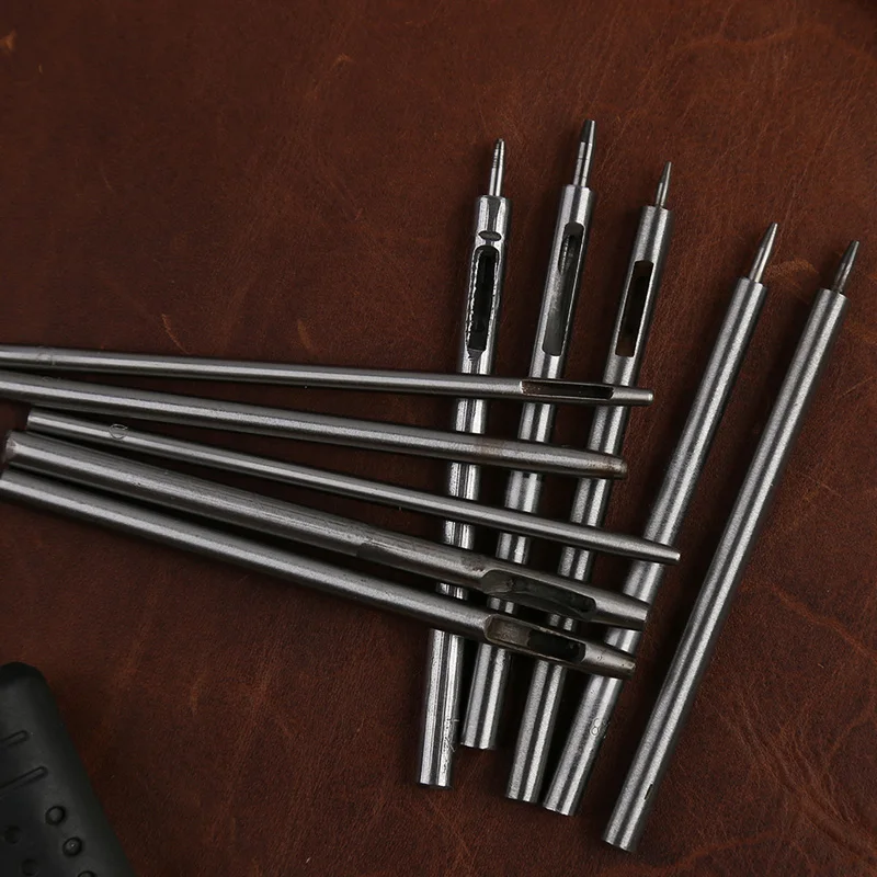 Leather Round Hollow Hole Punching Tool Belt Drilling Steel Leather Puncher Craft Working Accessories 11/13 Pcs leather letter punch leather craft stamps