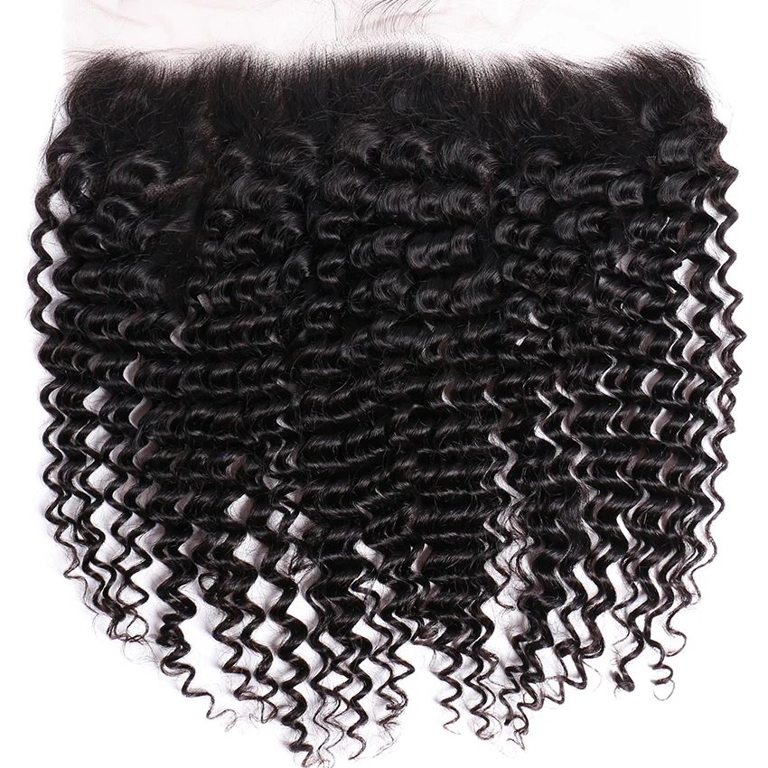 Curly Wave Lace Frontal Only 13x6 HD Lace 6x6 Closure Deep Wave 13x4 HD Transparent Frontal Human Hair Pre Plucked