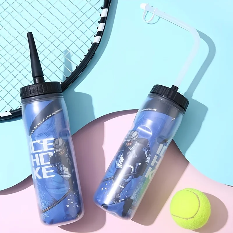 600ML Ice Hockey Water Bottle Portable Large Capacity Football Lacrosse Bottle Classic Extended Tip Design Sports Gear 4