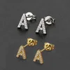 MHS.SUN Wholesale Zircon Initial Letters A-Z Stud Earrings For Women Girls Gold/Silver Color Cute Small Mini Alphabet Earrings 1