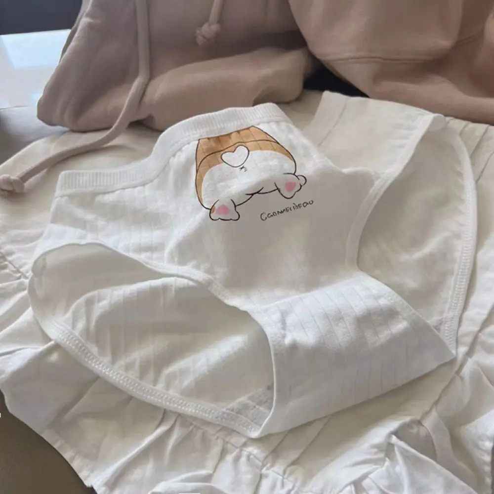 Breathable Elastic Dog Underpants Sport Cotton Cute Corgi Underwear Stripe Briefs Korean Style Lingerie Women Panties