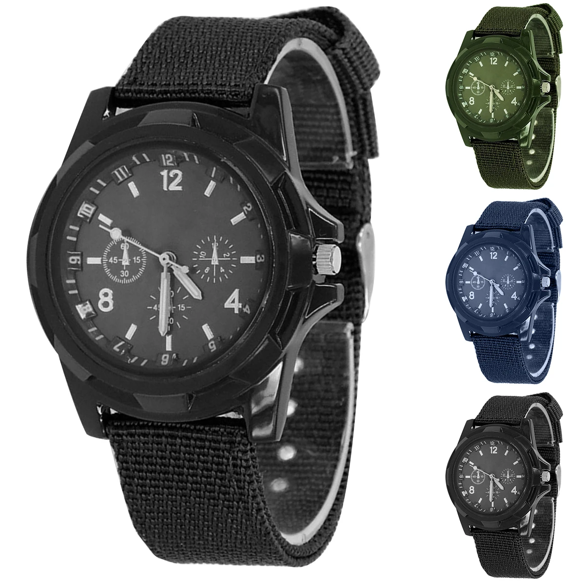 Fashion Men Quartz Watch Army Soldier Military Canvas Strap Fabric Analog Wrist Watches Sports Wristwatches Clock
