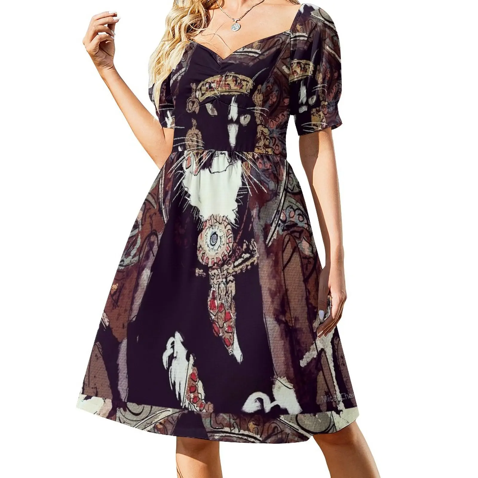 

Mucha Cat Dress women dress summer clothes for women Beachwear