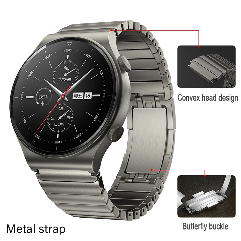 

22mm 20mm metal strap for Samsung Galaxy Watch 46mm/Gear S3 /active 2/Huawei Watch GT2 46mm/Huami Amazfit GTR 47mm strap