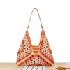 Summer Bohemian Braided Handbag Casual Tote Hollow Straw Beach Bag Woven Shoulder Bag Raffia Rattan Shopping Travel Bag 2