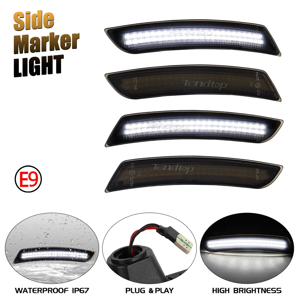 

Front Rear Bumper Side Marker Lights for Chevy Camaro 2016-2023 LED Flashing Turn Signal Lamp Mirror Indicator Red Amber