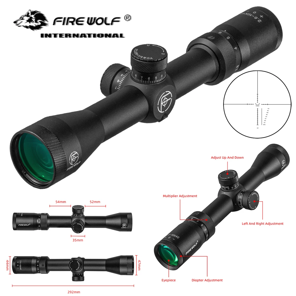 

FIRE WOLF 2.8-10X40 Hunting Tactical Rifle Scope pneumatics weapons Reticle Optical sight Spotting scope for rifle hunting