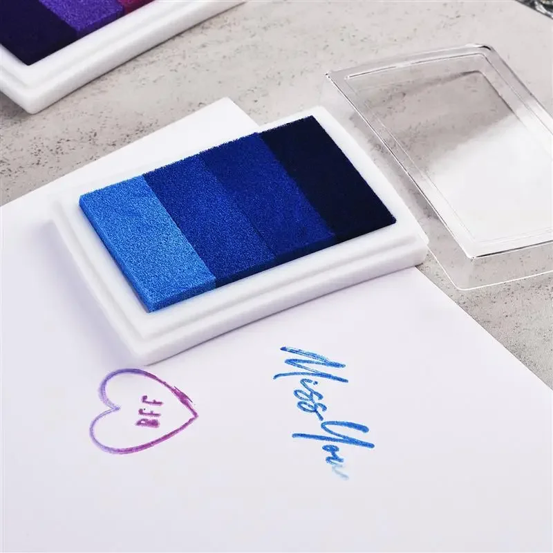 1PC Creative Stationery Four-Color Gradient Ink Pad DIY Finger Print ...