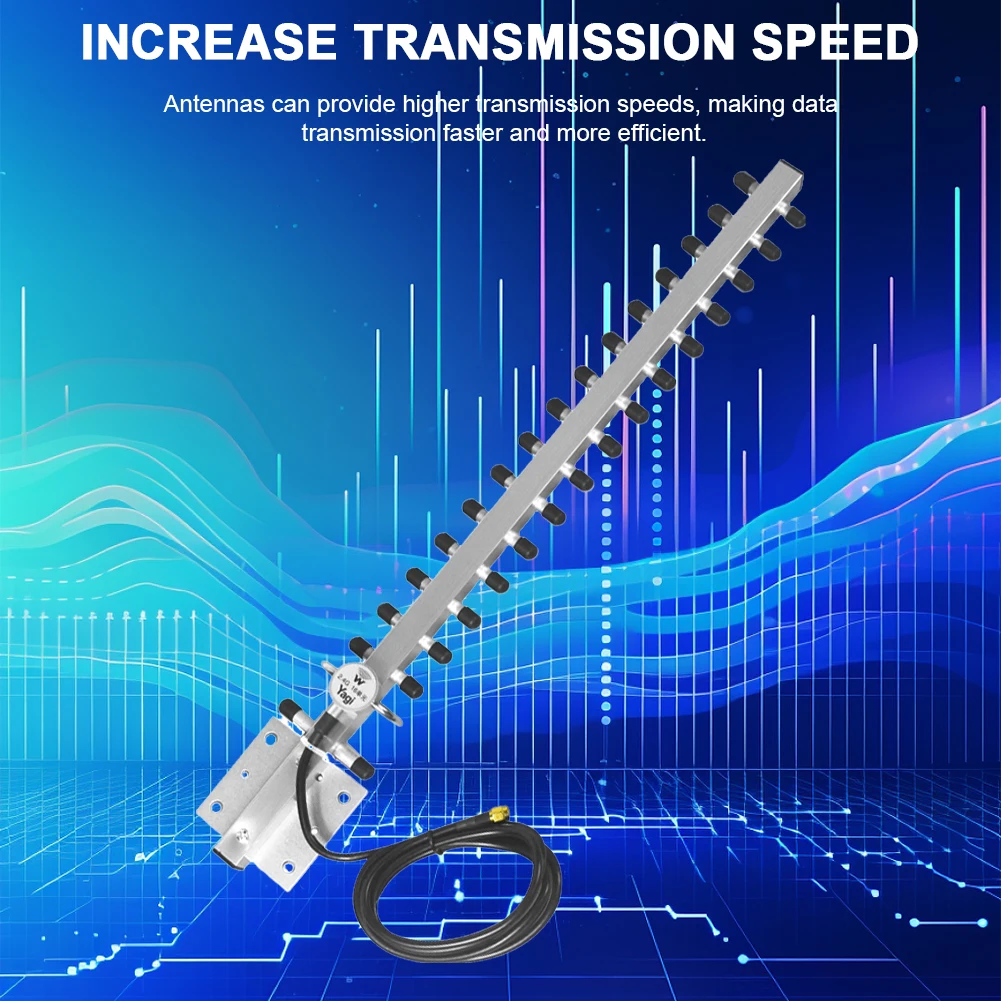 Yagi WiFi Antenna 2.4Ghz (25Dbi) Wireless Yagi Antenna Directional Booster With RP-SMA Connector For Wireless Network Router