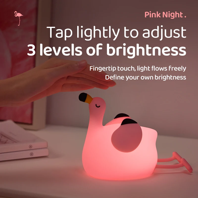 lámpara de mesa led de animales kawaii, luz nocturna de silicona para niños pequeños, regalos de juguete para niños, dormitorio, mesita de noche, decoración de habitación, luz de ambiente recargable Lámpara de mesa Led de animales Kawaii, luz nocturna de silicona para niños pequeños, regalos de juguete para niños, dormitorio, mesita de noche, decoración de habitación, luz de ambiente recargable 5