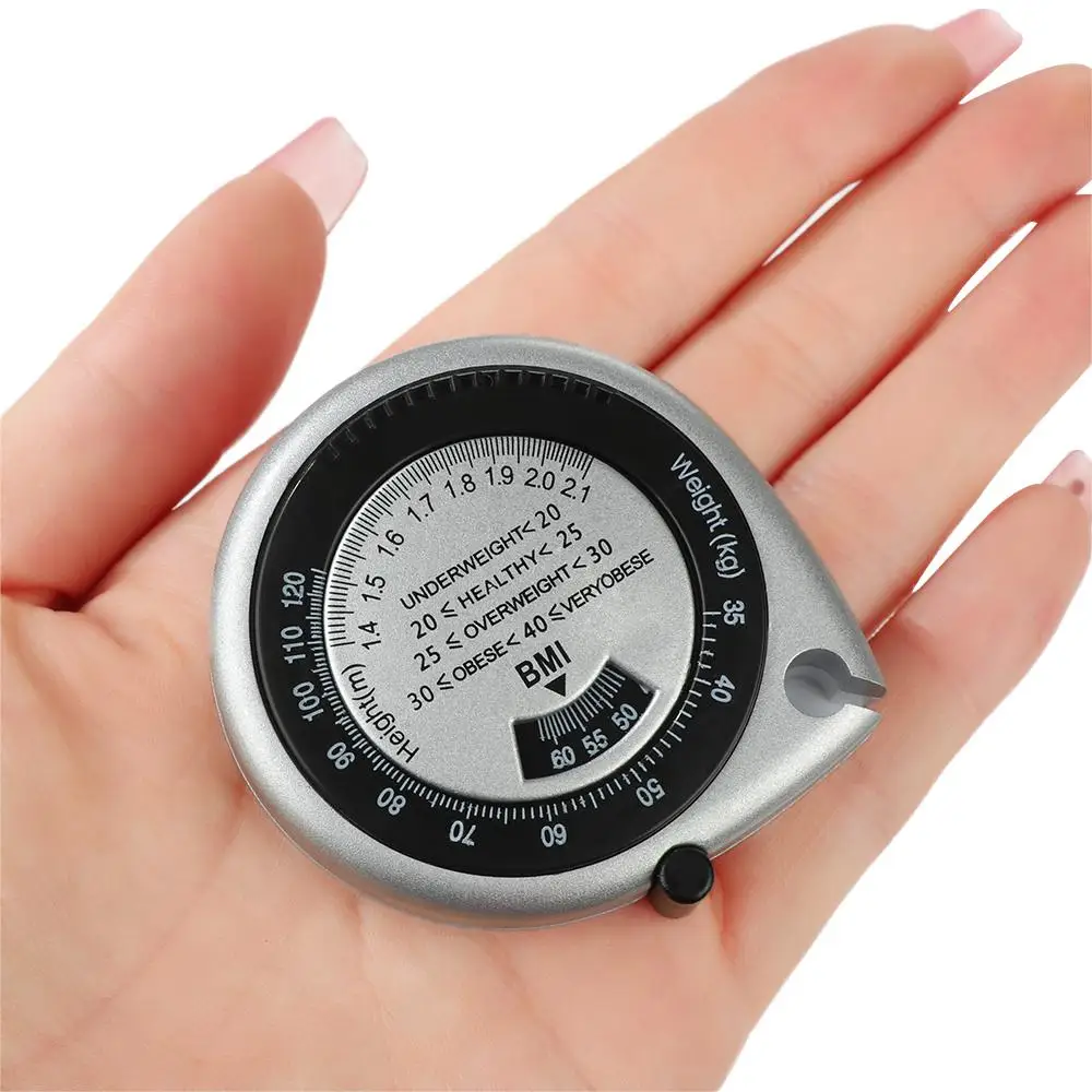 150cm Body Mass Measuring Tape Portable Push-Button Retract Tape Measure Weight Loss Muscle Fat Test Calculator