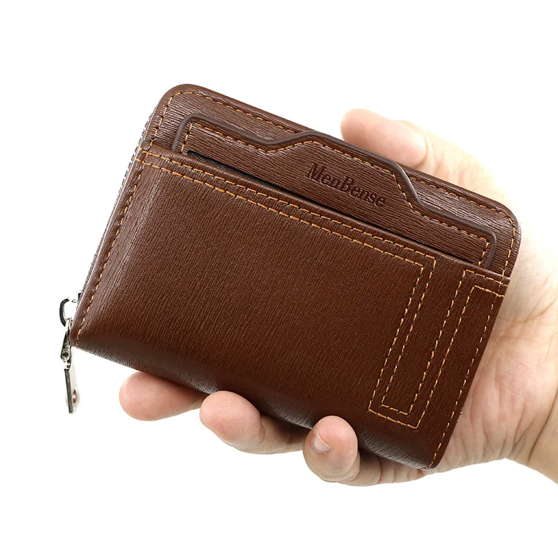 

Korean version men's short organ card ba card drawer certificate bag horizontal color multi-card card bag zero wallet zipper bag