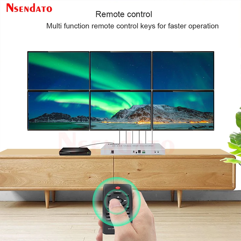 4K 2X3 HDMI Video Wall Controller 2x2 HDMI TV Splicing Box Processor 1x4 4x1 6 Screen Splicer With RS232 HDMI Audio Extraction