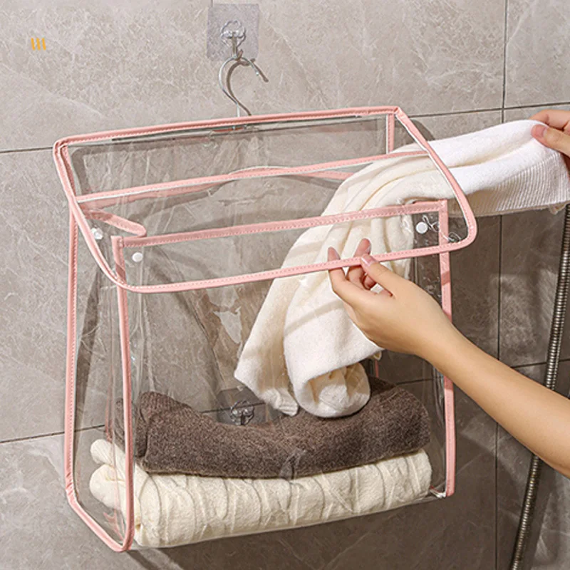 

Waterproof Wall Hanging Storage Bag, PVC Bathroom Clothes Organizer, Towel and Makeup Bag, Shower Accessories