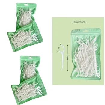 100PCS Dental floss sticks, deep cleaning dental floss, oral care, portable disposable hygienic dental floss, daily travel