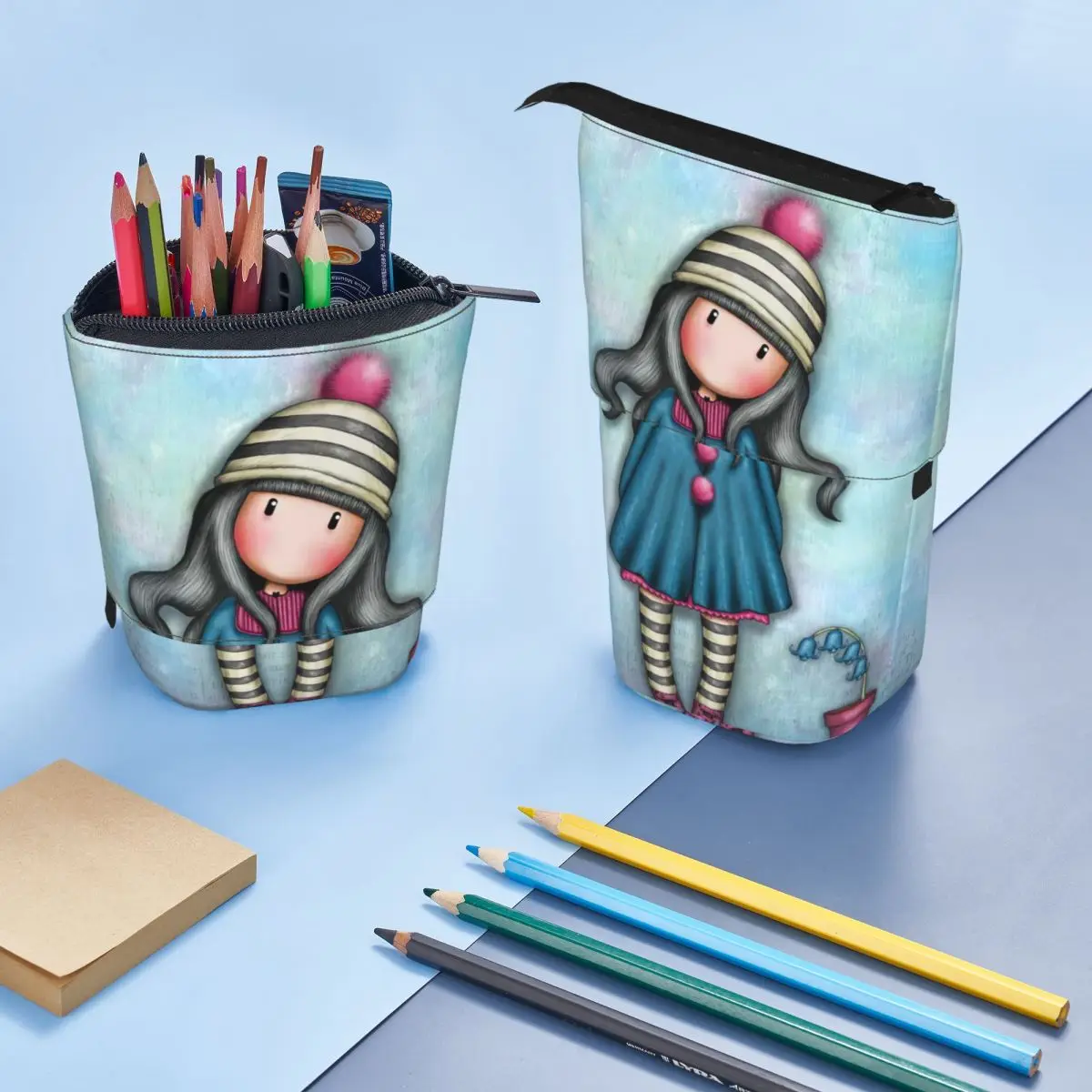 Gorjuss Gymnastics Design Pen Box Student School Zipper Pen Bag Child Stationery Bag Pencase Vertical Retractable Pencil Case 4