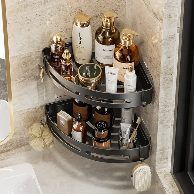 NUOVO 3/2/1 PCS Adhensive Bagno Shampoo Titolare Doccia Caddy Ripiani di Stoccaggio Senza Trapano Mensola Angolo Porta asciugamani Ripiani Per 3