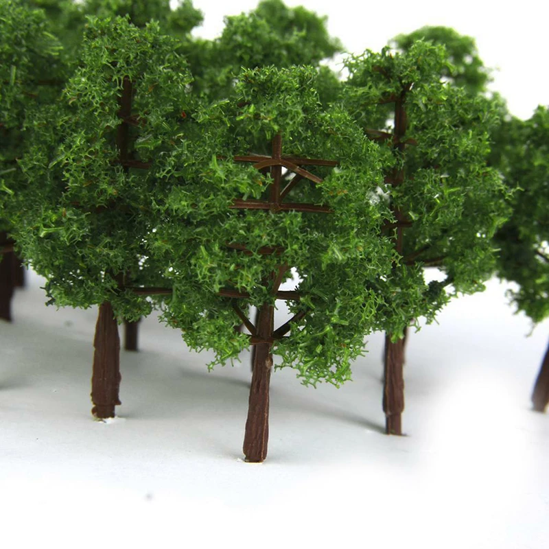 8CM Mini Model Trees Micro Landscape Decor Train Railroad Layout Scenery Plastic Scale Scene Miniature Tree Decoration 20Pcs train railway scenic layout model trees
