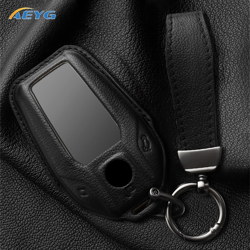 Premium Leather Car Key Case Full Cover with Key Chain