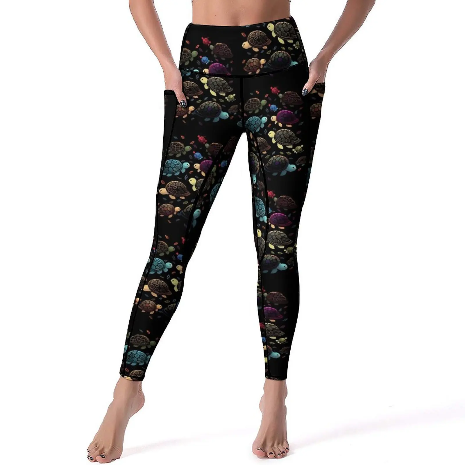 

Colorful Turtles Yoga Pants Sexy Cute Animal Custom Leggings Push Up Fitness Leggins Lady Sweet Stretch Sports Tights