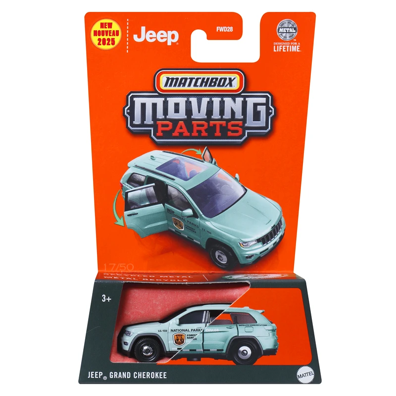 Matchbox Moving Parts Jeep Grand Cherokee Alfa Romeo Stelvio Porsche Taycan Ford Mustang 1/64 Diecast Model Car Toy FWD28 25A B 5
