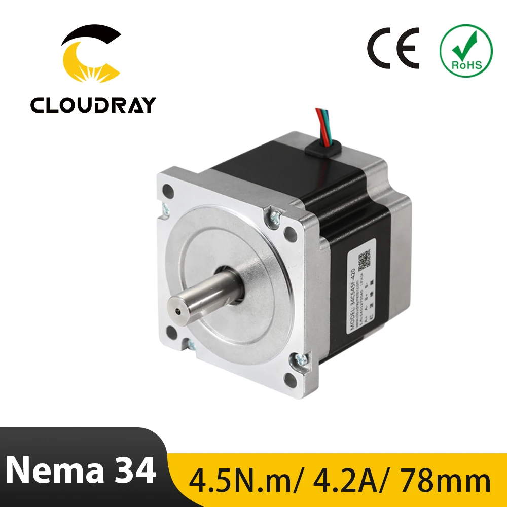 Nema 34 Stepper Motor 2 Phase 4.5N.m 4.2A（34CS45F-420）4-lead for CNC engraving milling machine high torque stepper motor