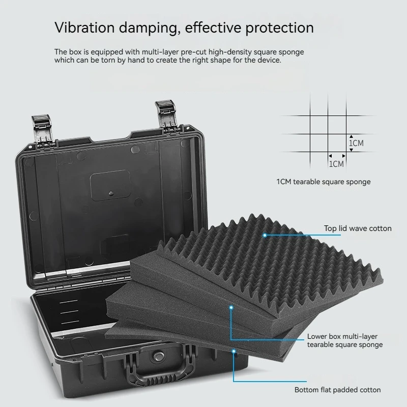 Portátil Precision Instrument Safety Protection Box, espessamento Pp Material/inclui Universal Cotton Multi-funcional Tool Box