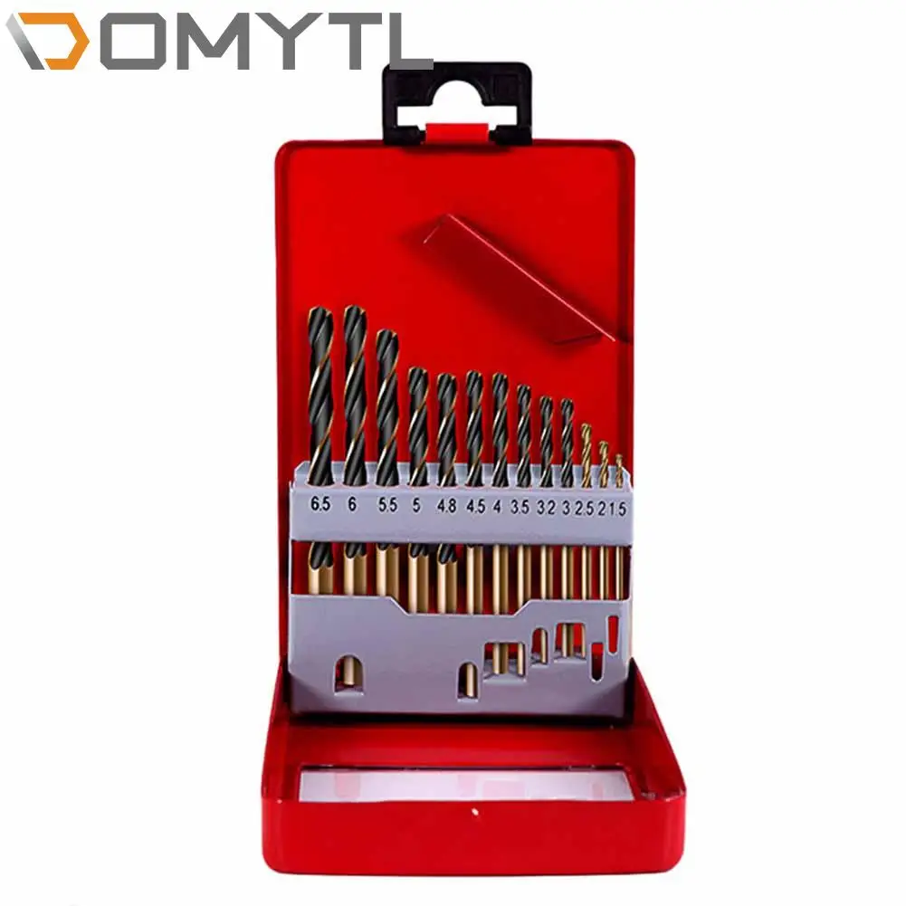 13Pcs Straight Shank Drill Bits Twist Drill Bit Set for Metal Stainless Steel 10pcs m35 stainless steel double head drill straight handle high speed steel all grinding twist drill aluminum alloy iron drill