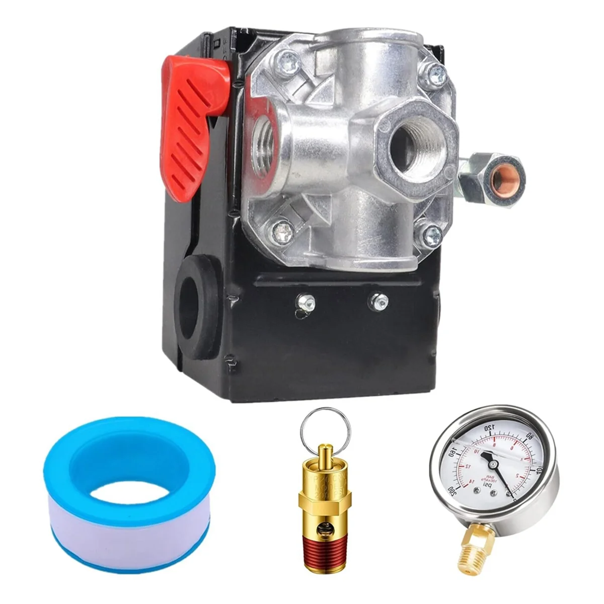 【독점 거래】{Z-AC-0746 / AC-0746 포터 케이블 135/110 PSI 4 포트 24amp 공기 압축기용 압력 스위치 교체