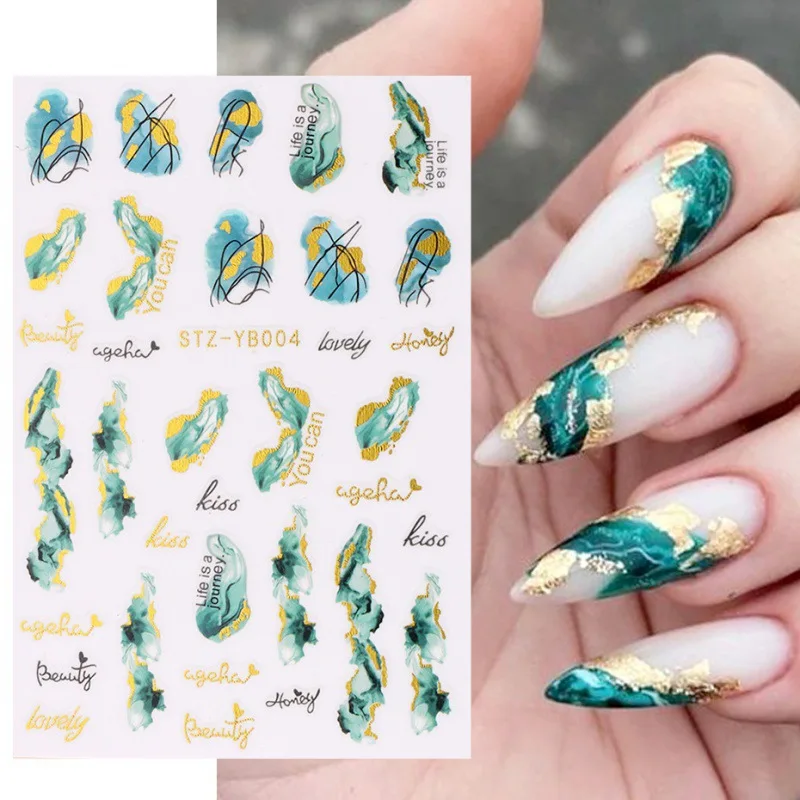 Colorful Bronzing Striped Nail Art Decals 3D Nail Stickers image 7