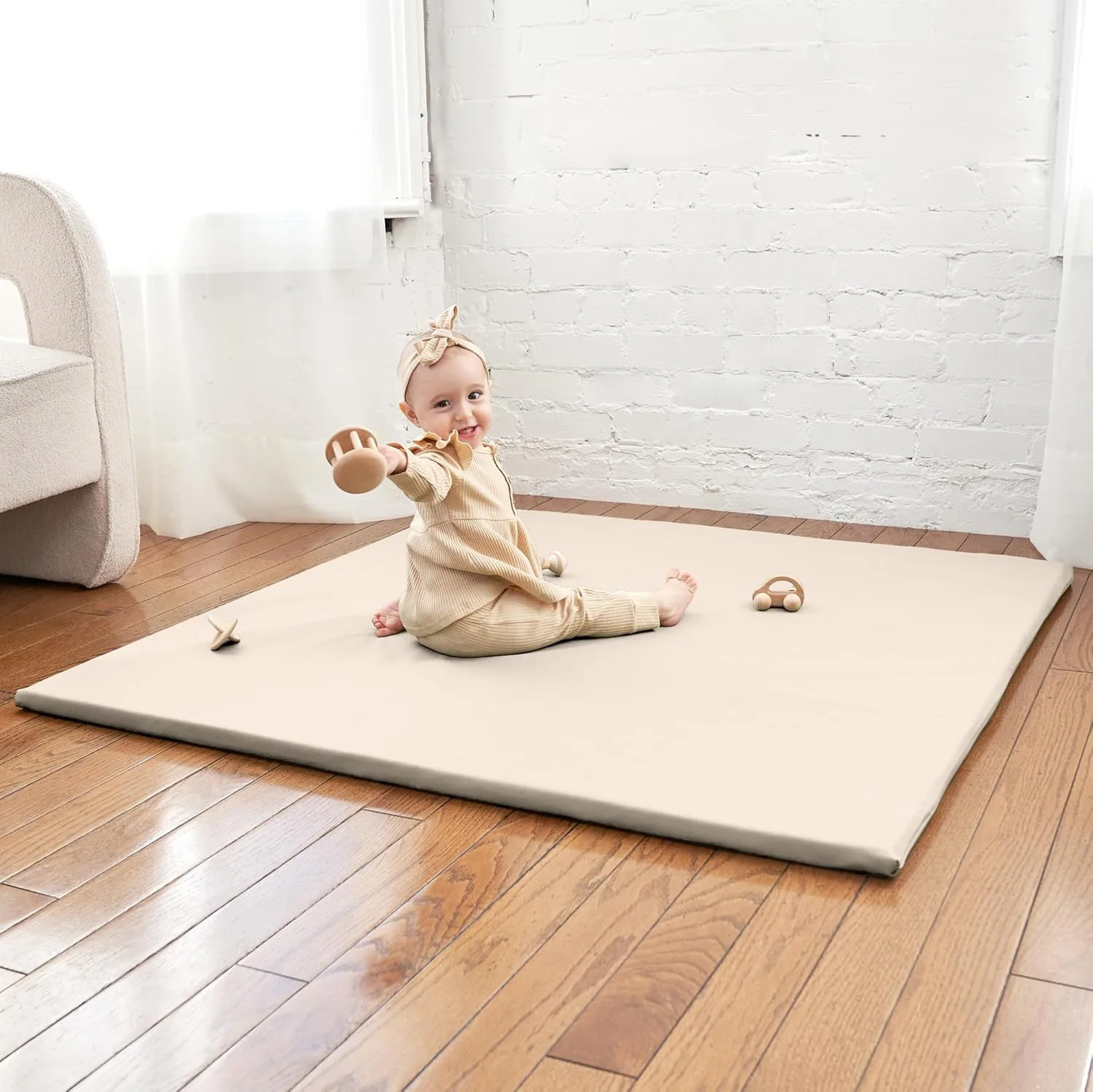 Baby Play Mat 120x120cm(47x47inch) Stylish Padded Mat for Your Boy or Girl Baby Playmat for Playpen Foldable Foam Baby Mat