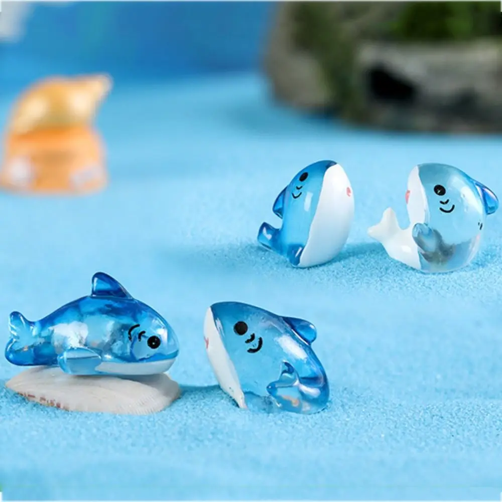 

Hand-painted Shark Figurines Naughty Micro Landscape DIY Miniature Figurines Shark Series Resin Sea Animal Model Bonsai
