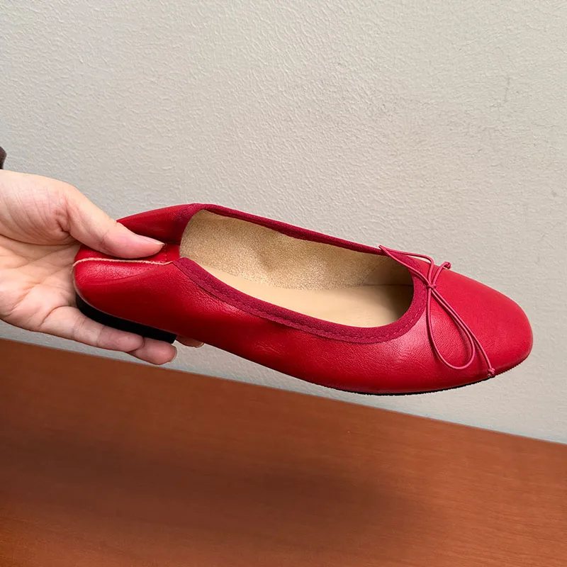 Neu im Jahr 2026: Damen-Slipper, flache Schuhe für Frauen, weiche Ballerinas, modische Schuhe mit Schmetterlingsknoten und runder Zehenpartie. – Detail 21