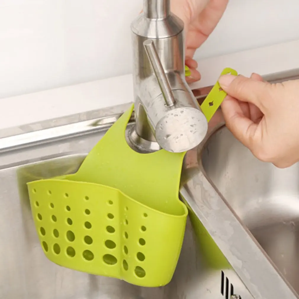 1pc Kitchen Organizer, Adjustable Snap Sink Sponge Holder, Kitchen Hanging  Drain Basket, Kitchen Gadget Kitchen sink waterlogging caused by excessive  rainfall sponge shelf basket hanging bags faucet wash dish washing the  dishes