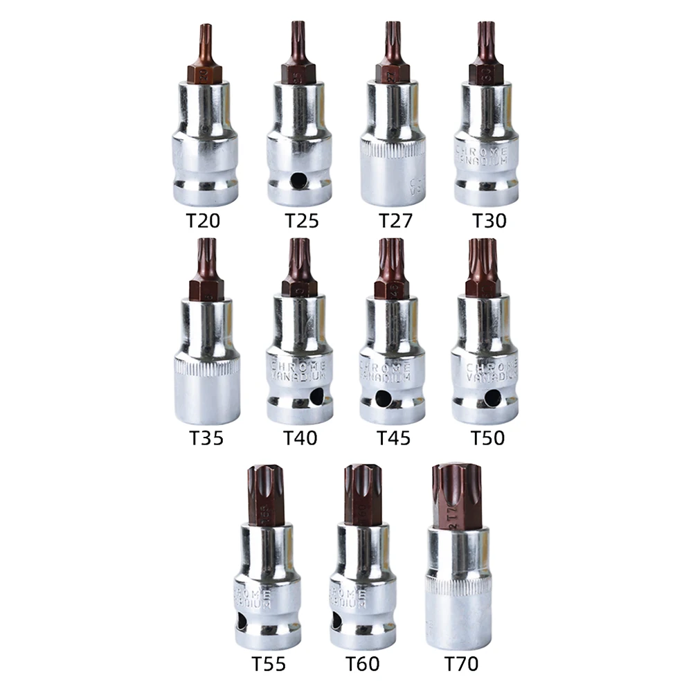 1pc T20-T70 Hex Kopf Schraubendreher Bit Torx Bit Steckdosen 1/2 zoll Steckschlüssel Schlitz Spitze Schraubendreher Bit Hand werkzeuge – Detail 3