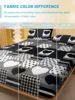 1 Simple modern Heart-Shaped Geometry printed matte Fitted Sheet, bedroom printed bed cover, bedding (excluding pillowcases) 4
