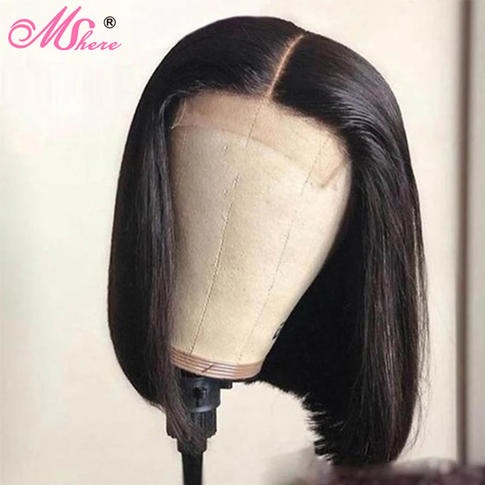 

Wear Go Glueless Wig Short Straight Bob Wig HD Lace Front Human Hair Wig 5x5 Lace Closure Wigs For Women Pre-Plucked Lace Wig